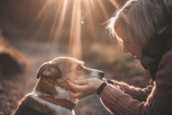 Heike Diebel mit Hund Bingo